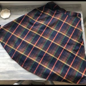 Plaid midi skirt